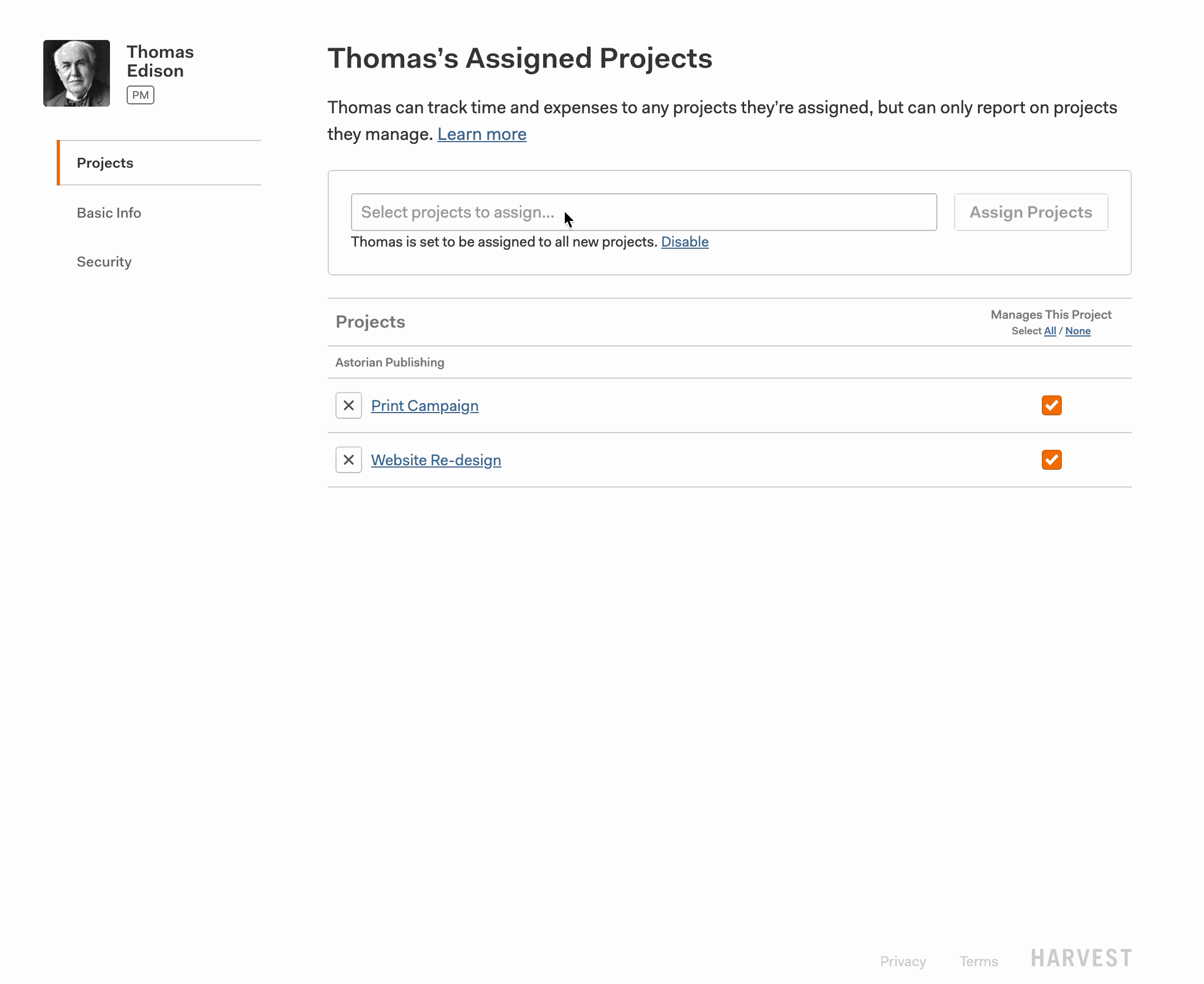Assign to all projects