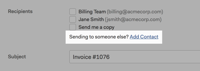 Add invoice or estimate recipient